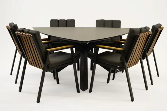 Tuintafel Triangel 170 cm kruispoot set, Vita, tuinmeubels