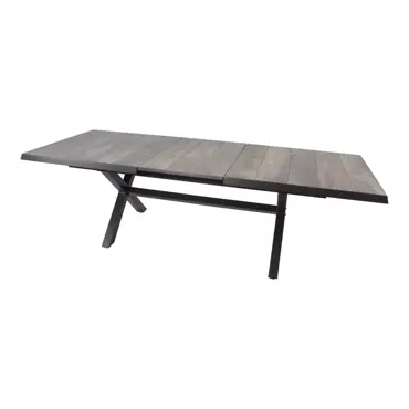 Tuintafel Uittrektafel Castilla Negro Kruispoot 204/264x102 cm Tafel Buiten Lesli Living