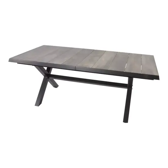 Uittrekbare tafel Castilla negro kruispoot www.tuinmeubels.nl