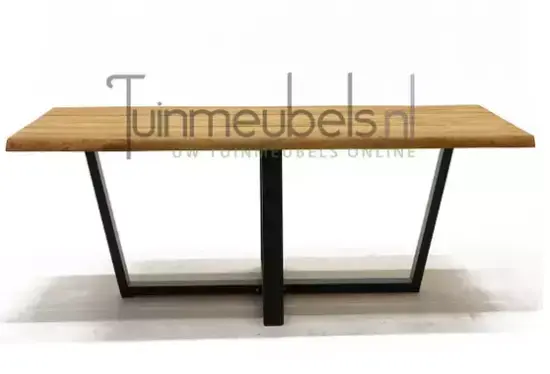 Tuintafel Universo teak 200x100x78 - zijkant - tuinmeubels.nl