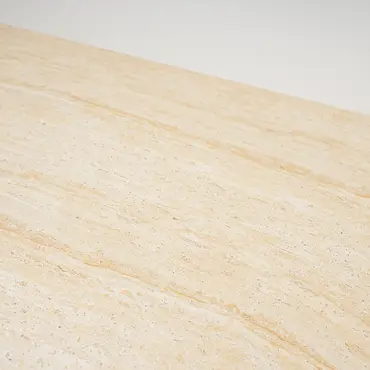 Tuintafel Veltis 250x100cm Travertin met 6x Stapelstoel Kunststof Leather Stoelen - Tafel tafelblad, Vita, Tuinmeubels