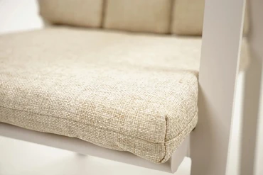 Tuintafel Veltis 250x100cm Travertin met 6x Stapelstoel Kunststof Leather Stoelen - Stoel detail, Vita, Tuinmeubels