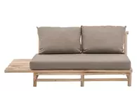 Twiggy sofa-right 176, SVLK root teak Natural, standard cushion Taupe
