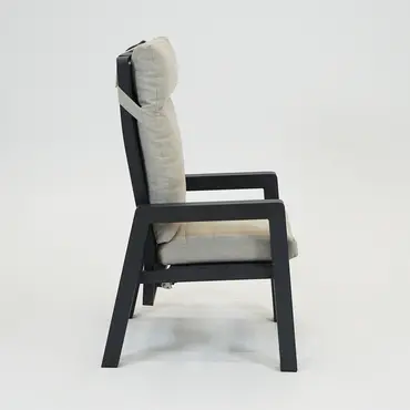 VALERIO verstelbare stoel antraciet zijkant, Sens-line, Tuinmeubels.nl