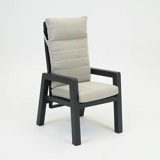 Valerio verstelbare stoel antraciet met hocker los, Sens-line, Tuinmeubels.nl