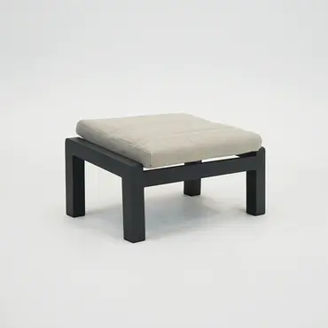 Valerio verstelbare stoel antraciet met hocker stoel detail, Sens-line, Tuinmeubels.nl