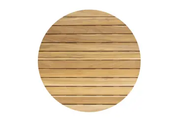 Verdi salontafel teak 73 cm. Ø  (H 35) latte detail boven, 4 Seasons Outdoor, tuinmeubels