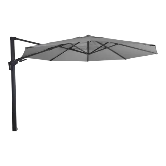 Virgoflex 3,5m grijs met verrijdbare 90kg voet parasol, Lesli Living, tuinmeubels