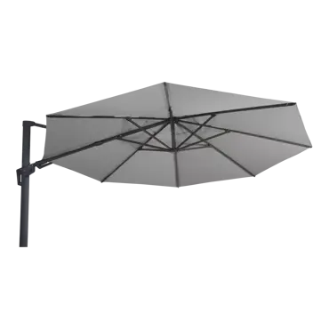 Virgoflex 3,5m grijs met verrijdbare 90kg voet parasol gekanteld, Lesli Living, tuinmeubels