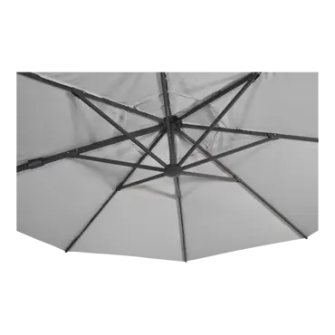 Virgoflex 3,5m grijs met verrijdbare 90kg voet parasol detail doek, Lesli Living, tuinmeubels