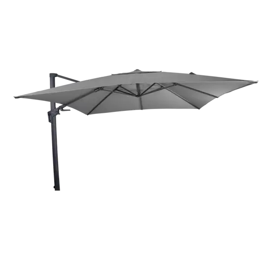 Virgoflex 3x3m grijs met verrijdbare 90kg voet parasol, Lesli Living, tuinmeubels