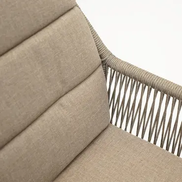 Vita Damian diningstoel taupe met zit en rugkussen sfeer, Vita, tuinmeubels.nl