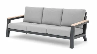 Vita Emerson loungeset antraciet 4-delig bank, Vita tuinmeubelen, tuinmeubels.nl