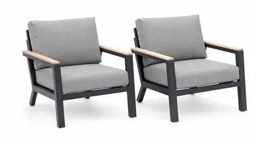 Vita Emerson loungeset antraciet 4-delig stoelen, Vita tuinmeubelen, tuinmeubels.nl