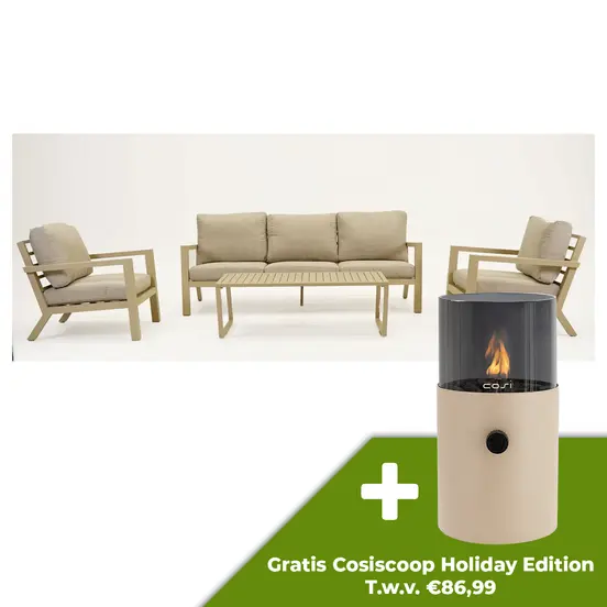 Vita Emerson Loungeset Beige 4-delig - afbeelding 1