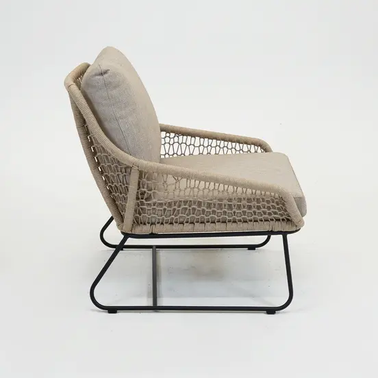 Emilia lounge stoel bruin zijkant, Vita tuinmeubelen, Tuinmeubels.nl