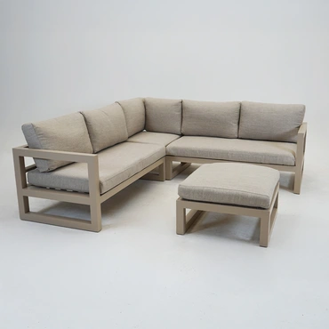 Vita Grosso hoekbank 4-delig beige schuin, vita, tuinmeubels
