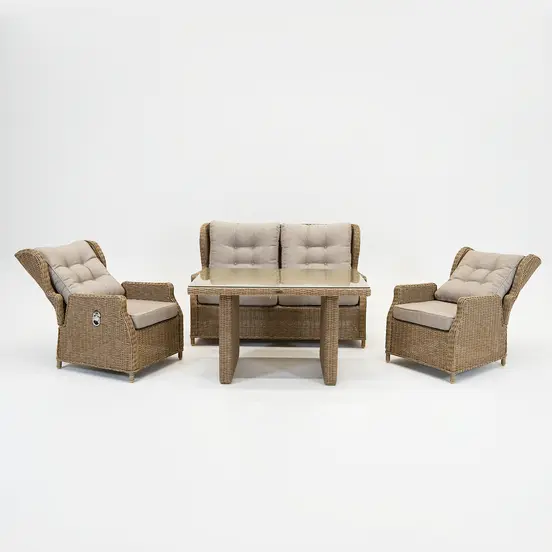 Ibiza loungeset rattan 4dlg uitgeklapt, Vita, Tuinmeubels.nl