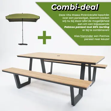 Vita Massa Picknicktafel Rechthoekig Picknickset - afbeelding 7