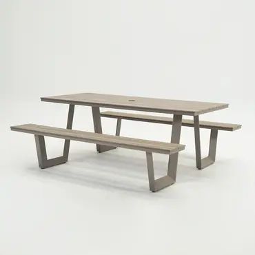 Vita Massa rechthoekige picknicktafel taupe, Vita tuinmeubelen, tuinmeubels.nl