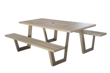 Vita Massa rechthoekige picknicktafel taupe, Vita tuinmeubelen, tuinmeubels.nl