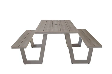 Vita Massa rechthoekige picknicktafel taupe zij, Vita tuinmeubelen, tuinmeubels.nl