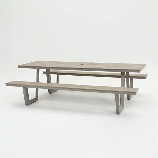 Vita Massa rechthoekige picknicktafel taupe XL, Vita tuinmeubelen, tuinmeubels.nl