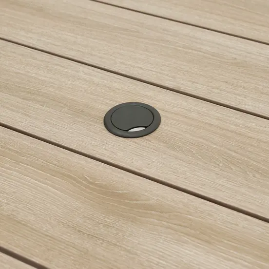 Vita Massa rechthoekige picknicktafel taupe XL detail, Vita tuinmeubelen, tuinmeubels.nl