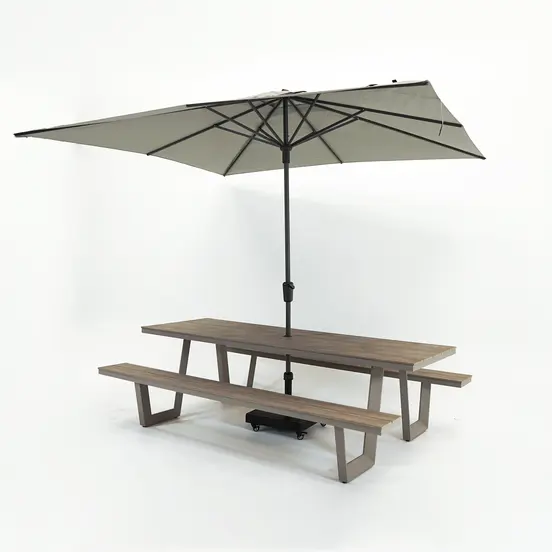 Vita Massa rechthoekige picknicktafel taupe XL sfeer, Vita tuinmeubelen, tuinmeubels.nl
