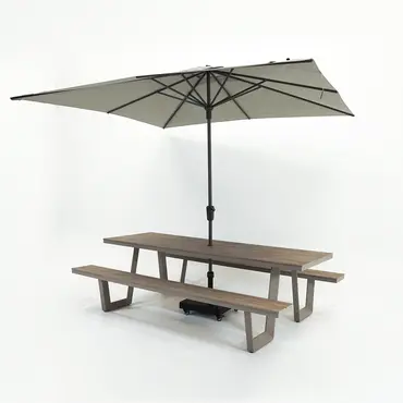 Vita Massa rechthoekige picknicktafel taupe XL sfeer, Vita tuinmeubelen, tuinmeubels.nl