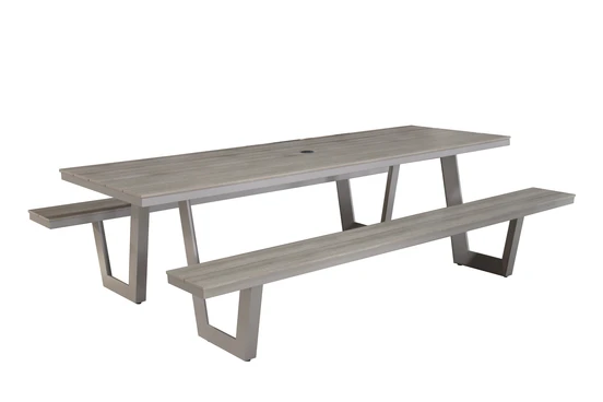 Vita Massa rechthoekige picknicktafel taupe XL, Vita tuinmeubelen, tuinmeubels.nl