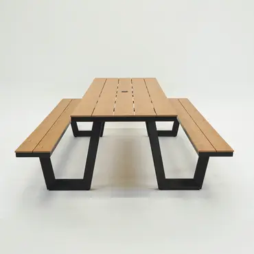 Vita Massa rechthoekige picknicktafel XL zijkant, Vita tuinmeubelen, tuinmeubels.nl