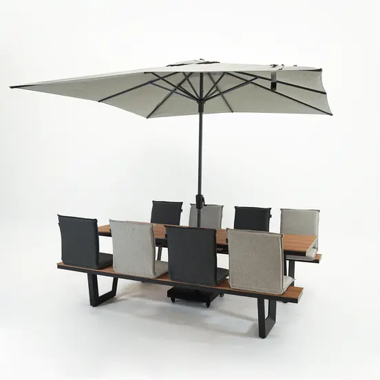 Vita Massa rechthoekige picknicktafel XL met zitjes, Vita tuinmeubelen, tuinmeubels.nl