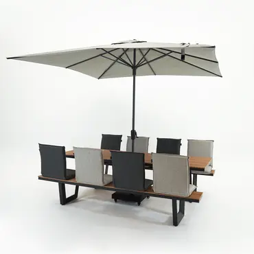 Vita Massa rechthoekige picknicktafel XL met zitjes, Vita tuinmeubelen, tuinmeubels.nl