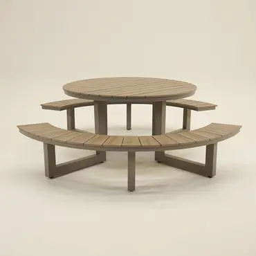 Vita Massa ronde picknicktafel taupe - afbeelding 2