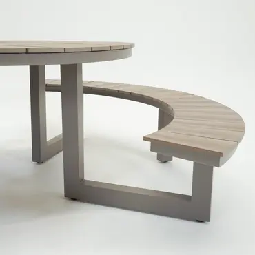 Vita Massa ronde picknicktafel taupe bank, Vita tuinmeubelen, tuinmeubels.nl