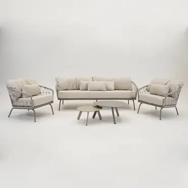 Vita Palma loungeset 3-delig met tiki, Vita, Tuinmeubels.nl
