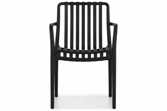Vita Porto stapelstoel zwart incl. zitkussen voorkant, Vita, Tuinmeubels