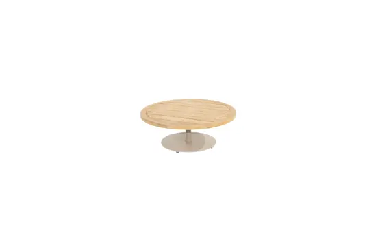 Volta teak salontafel centrale poot latte 80 cm. Ø (H 30), 4 Seasons Outdoor, tuinmeubels