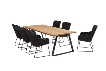 Wing tuinset met teak Basso tafel met alu poten | 4 Seasons Outdoor - afbeelding 2