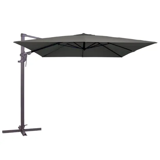 Zweefparasol Monaco flex II antraciet,grijs ingezoomd, Madison, tuinmeubels