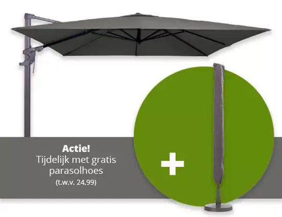 Zweefparasol Monaco flex II antracietgrijs combinatie, Madison, tuinmeubels
