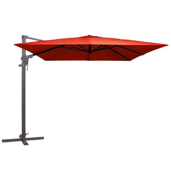 Zweefparasol Monaco flex II brick red ingezoomd, Madison, tuinmeubels