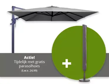 Zweefparasol Monaco flex II lichtgrijs combinatie, Madison, tuinmeubels