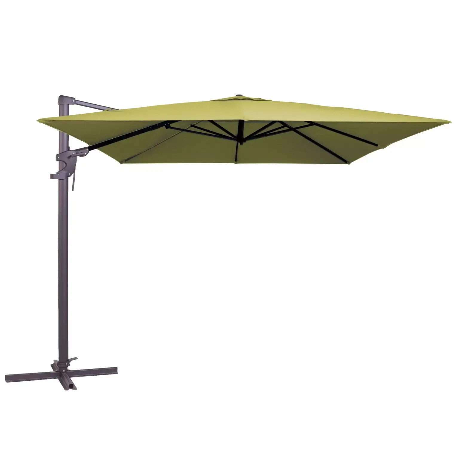 elektrode Pa Voorbijgaand Zweefparasol Monaco flex II 300x300 cm Polyester sage groen - Tuinmeubels.nl