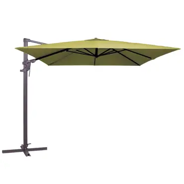 Zweefparasol Monaco flex II sage groen ingezoomd, Madison, tuinmeubels