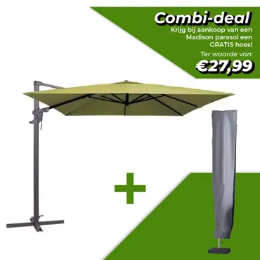 Zweefparasol Monaco flex II 300x300 cm Polyester sage groen