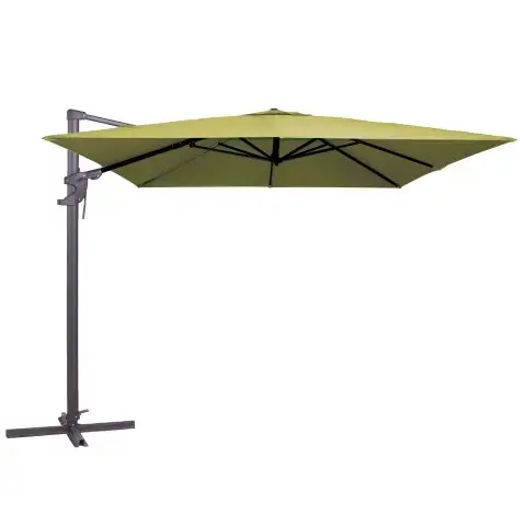 Top karton Vervullen Zweefparasol Monaco flex II 300x300 cm Polyester sage groen - Tuinmeubels.nl