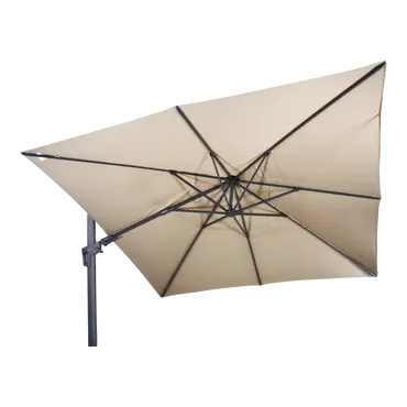 Zweefparasol VirgoFlex ecru 3x3mtr detail doek, Lesli Living, tuinmeubels.nl