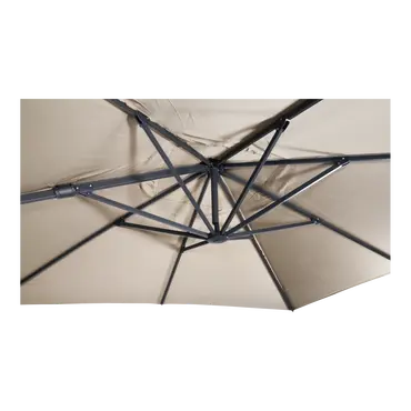 Zweefparasol VirgoFlex ecru 3x3mtr detail parasoldoek, Lesli Living, tuinmeubels.nl